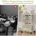 thumbnail image 6 of Rolling File Cart with 2 Storage Drawers,Under Desk Storage,Hanging File Folder Organizer with Wheels, Filing Cabinet Mobile Printer Stand Utility Craft Cart for Home Office,White, 6 of 13