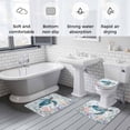 thumbnail image 5 of Teal Sea Turtle Coastal Bath Mat 3 Piece Bathroom Rug Set, Summer Beach Ocean Coral Non Slip Bath Rug Contour Mat and Toilet Lid Cover, Absorbent Shower Mats Soft Bath Rugs and Mats Sets, 5 of 8