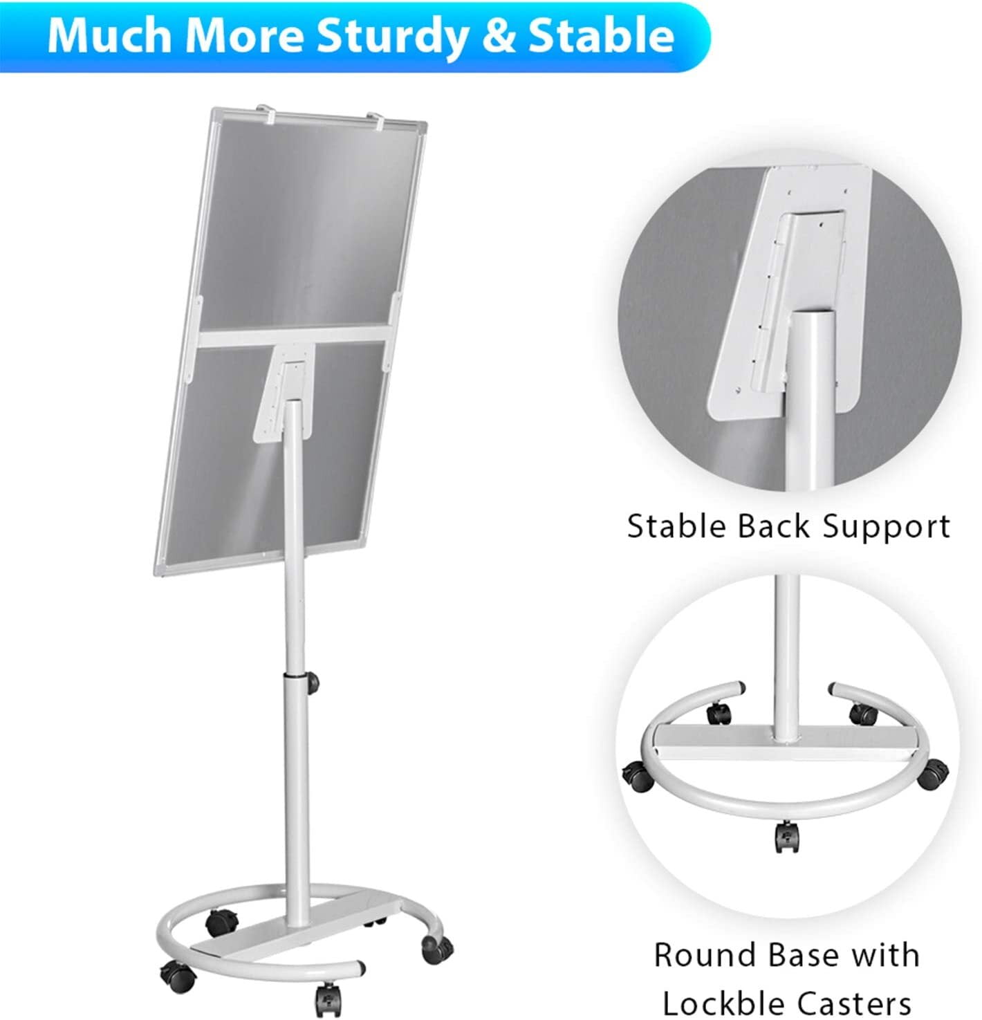 Maxtek Magnetic Dry Erase Board  –36" x 24" Portable Mobile White Board Easel with Stand for School Supplies,Office,Home