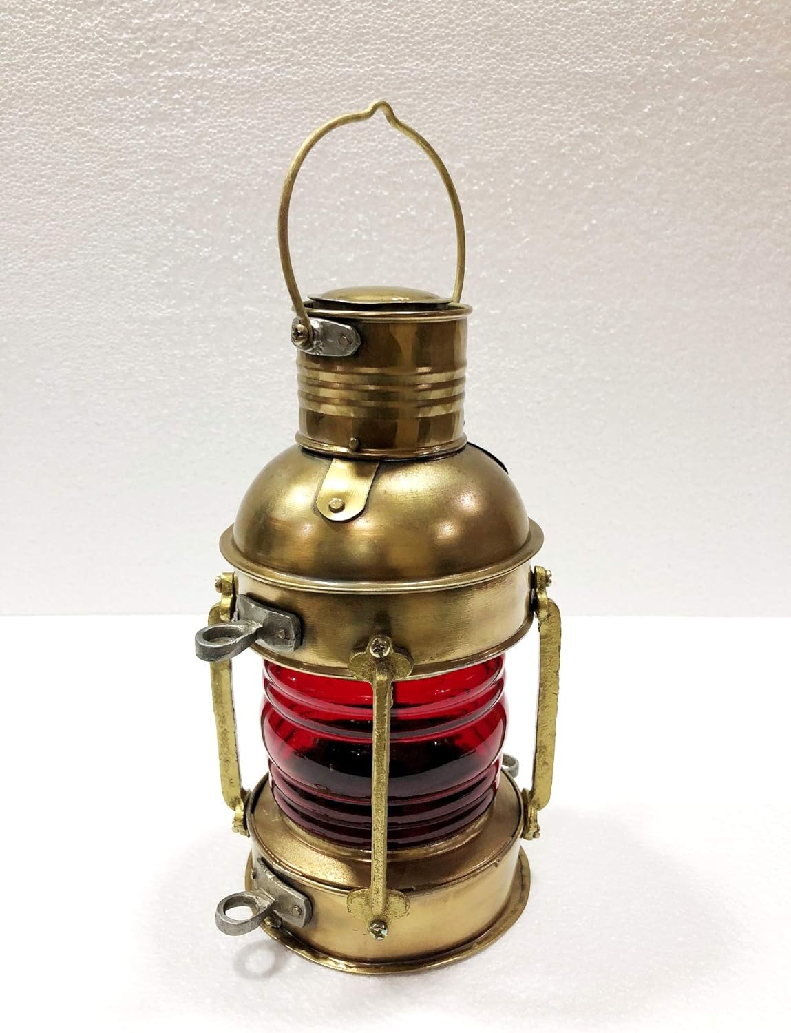 Nautical Antique 10" Ship Lamp Boat Red Oil Lantern Maritime Collectible Decorative