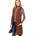 thumbnail image 1 of ShezPretty Women's Casual Sleeveless Open Front Long Cardigan Sweater Vest with Side Pockets (Small, BROWN), 1 of 4