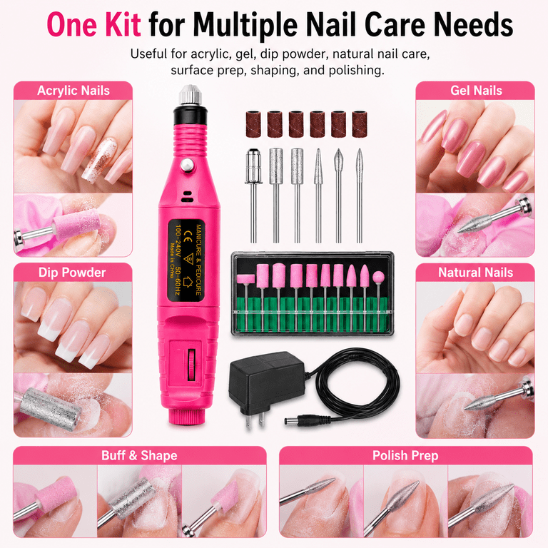 NIUTA 20000 RPM Electric Nail Drill Kit, Pink photo 3