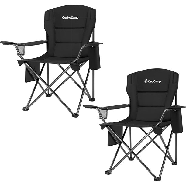 KingCamp Oversized Camping Chairs 2 Pack, Padded Compact Folding
