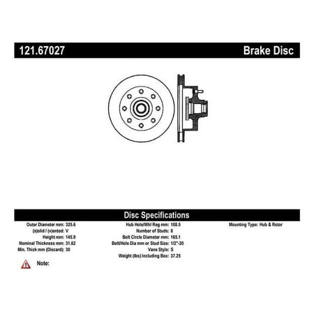 CENTRIC PARTS - BR5366 ROTOR Fits select: 1997 DODGE RAM VAN  1994-1997 DODGE RAM WAGON
