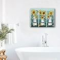 thumbnail image 5 of Farmhouse Sunflower Cotton Bathroom Decor Wall Art Rustic Hummingbird Floral Pictures Wall Decor Relax Soak Unwind Bathroom Sign Canvas Painting Prints Artwork Framed for Bathroom Bedroom 16"x12", 5 of 6