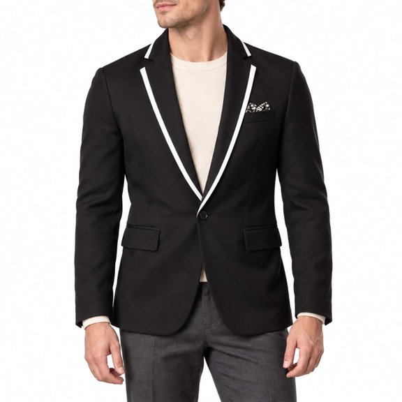 AZoiNM Men's Slim Fit One Button No Vent Casual Blazer Wrinkle-Free Polyester Sport Coat