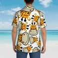 thumbnail image 6 of Easygdp Giraffes Head Men'S Summer Casual Short Sleeve,Short Sleeve Button-Down Shirt, Lapel Loose Breathable Hawaiian Short Sleeve - X-Large, 6 of 9