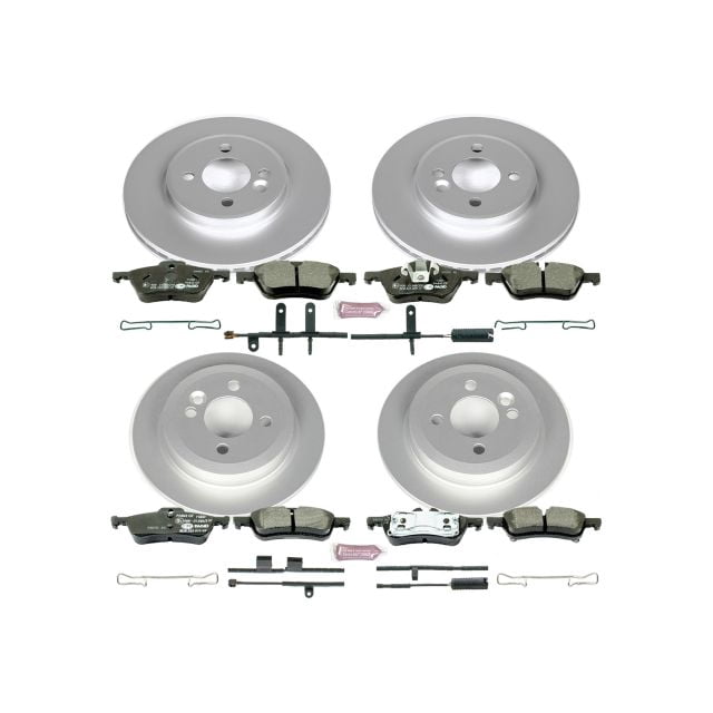 Power Stop Front and Rear Euro-Stop ECE-R90 Certified Brake Pad and Rotor Kit ESK5725