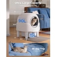 thumbnail image 3 of Self Cleaning Cat Litter Box, 90L Large Capacity with APP Control & Smart Safety Sensors, Cats 2.2–15 lbs, Quiet Operation, Easy Clean Detachable Globe, Cream White, 3 of 8