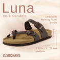 thumbnail image 2 of Cushionaire Women's Luna Cork Footbed Sandals with +Comfort, Wide Widths Available, 2 of 9