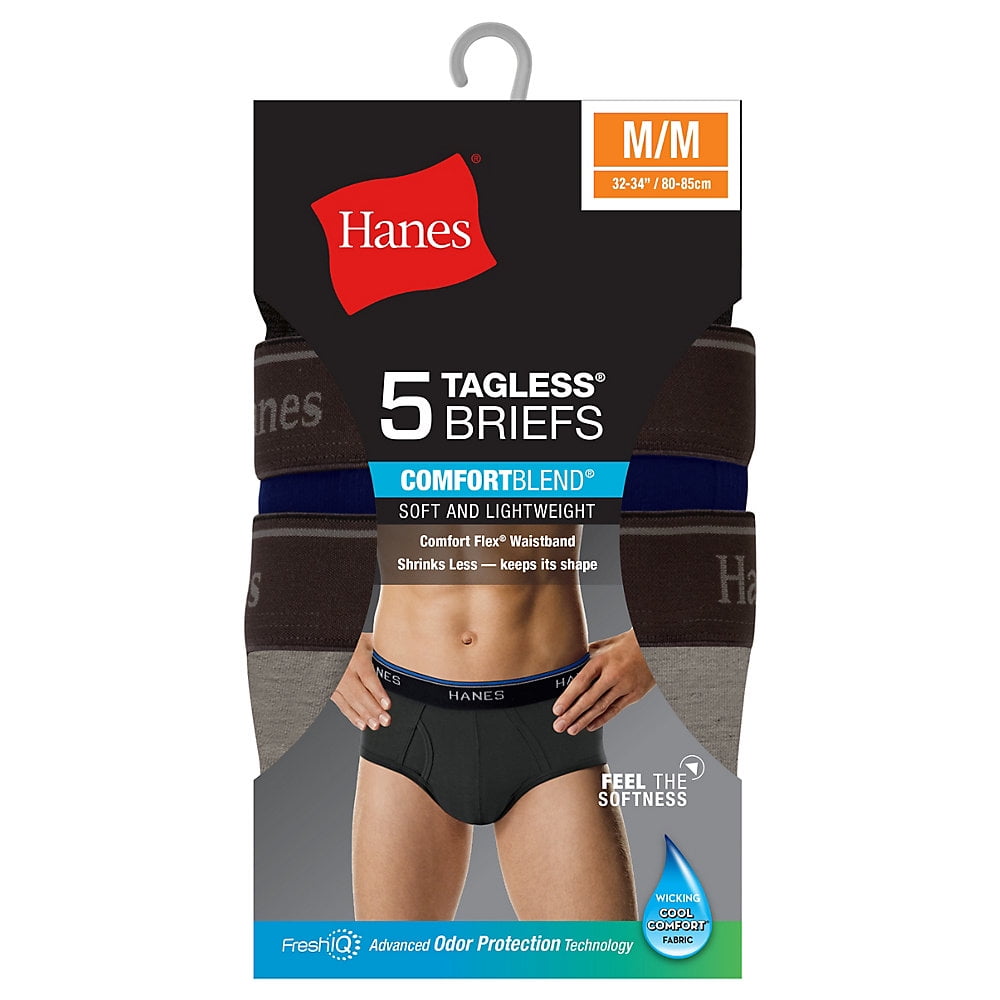 Hanes Mens 5-Pack Comfortblend Dyed Brief with FreshIQ 
