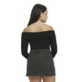 thumbnail image 4 of Mills by Millie Bobby Brown Women's Ribbed Off the Shoulder Long Sleeve Sweater, Sizes XXS-XXL, 4 of 7