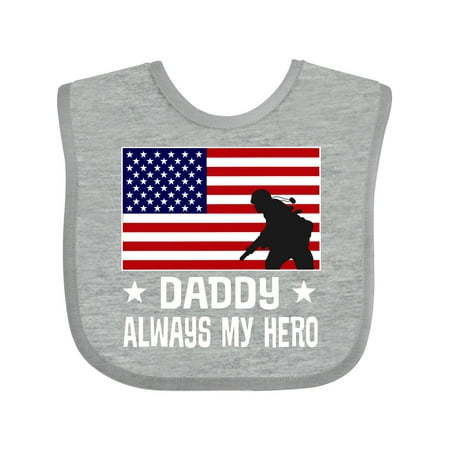 

Inktastic Military Soldier Daddy Always My Hero Gift Baby Boy or Baby Girl Bib