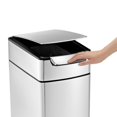 thumbnail image 4 of simplehuman 40 Liter / 10.6 Gallon Slim Touch-Bar Kitchen Trash Can, Brushed Stainless Steel, 4 of 5