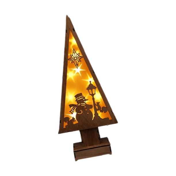 Adorno de Navidad de madera perfecl con luz nocturna Muñeco de nieve 15 x 4,5 x 35,3 cm