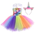 thumbnail image 1 of Vestido de princesa con velo abullonado y lentejuelas de arcoíris para niña de Halloween para niña de un año, 1 of 5