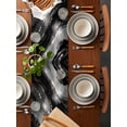 thumbnail image 2 of Retro Black Abstract Marble Texture Table Runner-70 Inch Long Minimalist Art Table Runners Linen Burlap Tablerunner for Kitchen Dining Room Holiday Party, 2 of 9