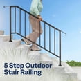 thumbnail image 2 of SPECSTAR 2-Pack Galvanized Steel Hand Rails for Outdoor Steps – 54.1" Curved Ends and Safety Balusters Exterior Railing Kit (5-Step, Black), 2 of 8
