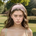 thumbnail image 2 of Unique Bargains 1 Pc Headband Stripes Wide Fabric Hairband for Women Pink, 2 of 5