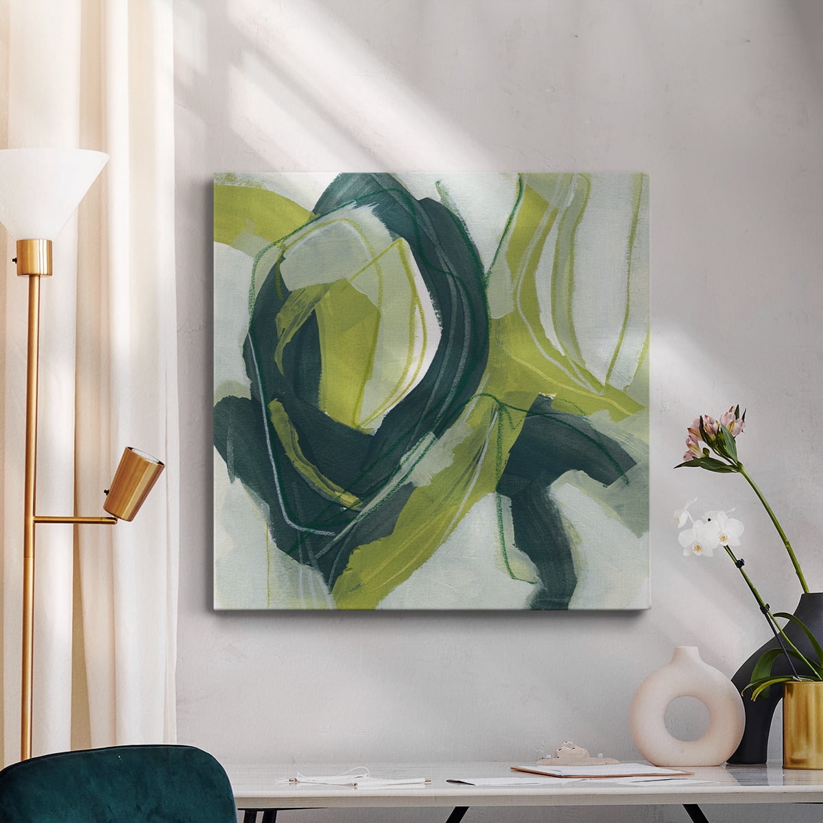 Wexford Home Verdigris Motion IV-Premium Gallery Wrapped Canvas, 40" x 40" - Ready to Hang