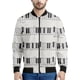 thumbnail image 5 of Nueva moda primavera otoño ropa de diseñador para hombre cuello alto patrón de piano estampado en blanco y negro chaquetas de hombre chaqueta de vuelo, 5 of 5