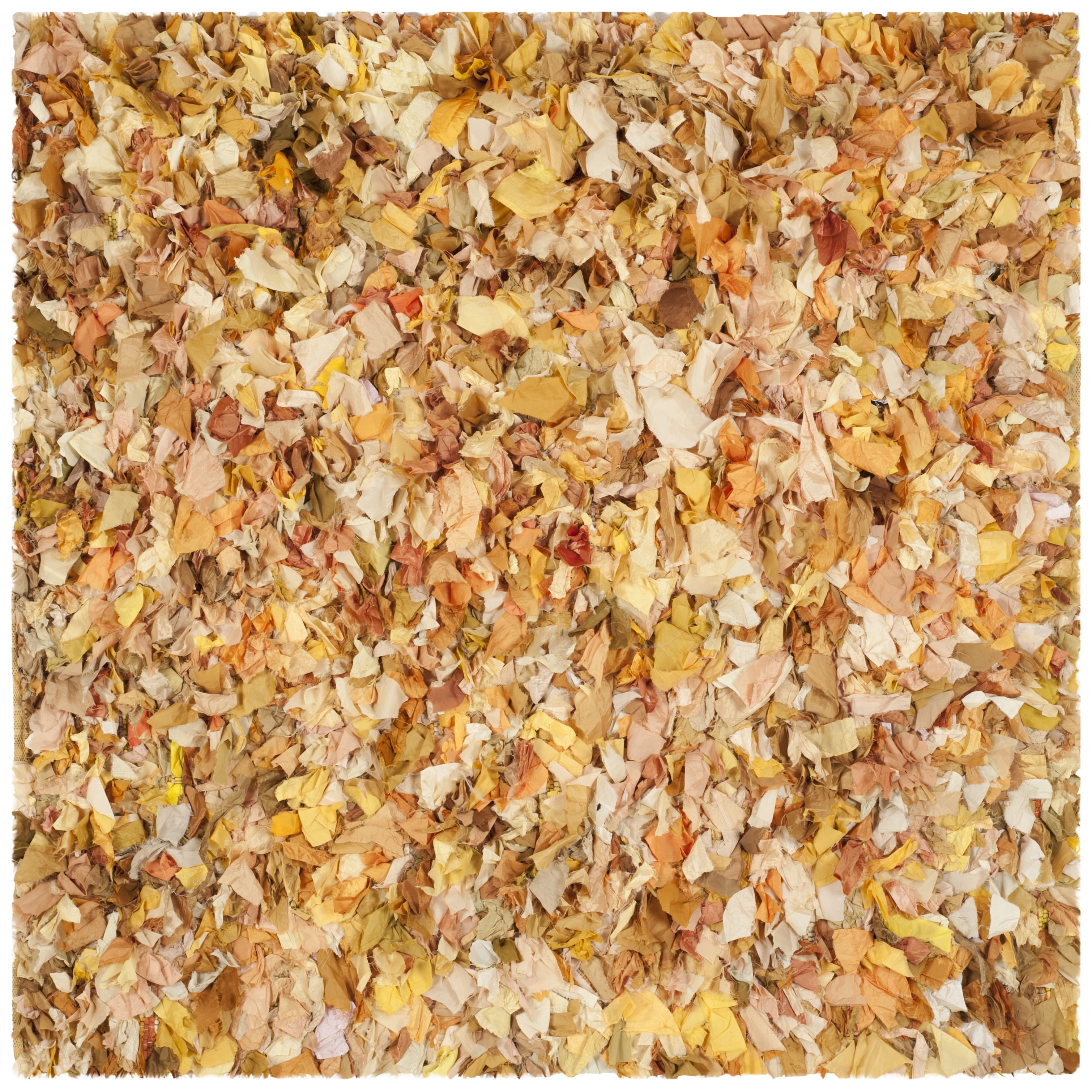 SAFAVIEH Rio Cassandra Confetti Polyester Shag Area Rug, Gold/Multi, 6' x 6' Square
