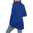 thumbnail image 4 of Fiaer Women Cardigans Sweaters with Pockets Plus Size Long Sleeve Solid Fashion Cozy Lightweight Knit Tops Blue L, 4 of 6