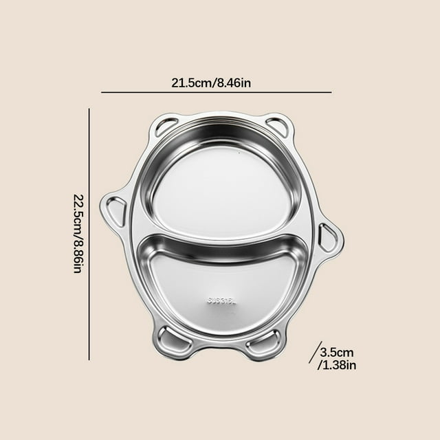 Fridja Clearance Under 5$ Stainless Steel Children's Divided Dining Tray Baby Tableware Eating Home Cute Divided Dining Tray