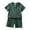 1-Green59, variant on Byoo Little Boys Crinkle Gauze Outfits Solid Color Short Sleeve Button Tee Top Shorts Set Casual Soft Children Clothing Sets