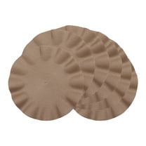 REGALWOVEN Farmhouse Placemats Set of 6 Placemats with Wavy Edge for Dining Table Decor Indoor Outdoor Washable Kitchen Table Mat Coffee 15inch