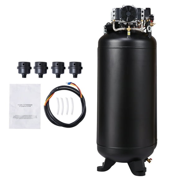 KFFKFF 80 Gallon Air Compressor, 6.5HP, 15.5SCFM@90 PSI, Two-Stage 145PSI, Lubrication-Free, 86dB Low Noise, Suitable for Industrial Production, Building, Car Maintenance