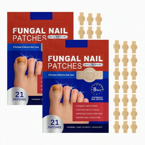 Fungal Nail Patches 21 Count, Effortless Hydrogel Nail Care, Overnight Repair, Combat Infections & Discoloration 21Patches/Pack 2PCS