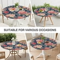 thumbnail image 7 of Pioneer Flower Floral Print Pattern Round Fitted Tablecloth with Elastic Edge,Dining Table Cover Waterproof,Outdoor Round Tablecloth for Camping,Dining,Indoor and Outdoor, 7 of 7