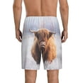 thumbnail image 4 of Lsque Cow Mens Sleep Pajama Shorts,Short Pajama Pants, Cotton Ultra-Soft Knit-Medium, 4 of 9