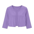 thumbnail image 3 of dazeni Women's 3/4 Sleeve Cardigan Jackets Fashion Open Front Cardigans Lightweigt Bolero Shrugs for Dresses Purple, 3 of 6