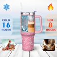 thumbnail image 4 of 40oz Cute Watermelon Pattern Stainless Steel Flip Straw Tumbler Spill Proof Travel Cup Double Wall Vacuum Insulated Coffee Mug with Top Handle, 4 of 6