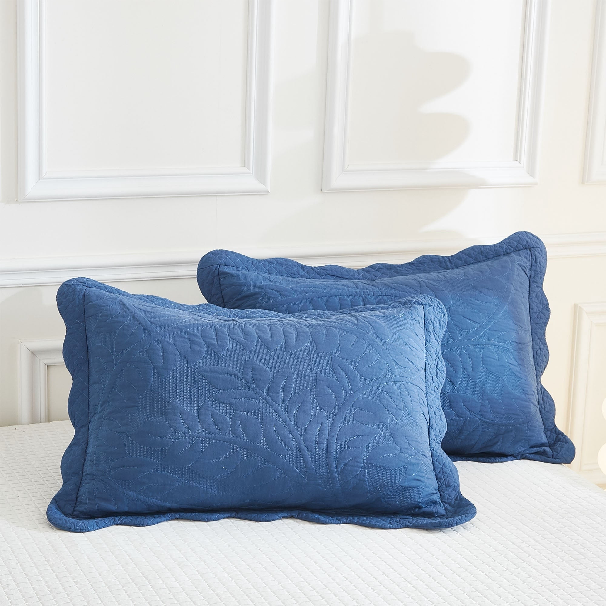 MarCielo  3 Piece Cotton Oversized Bedspread Quilt Set Tmonica Cosmic Navy - Queen