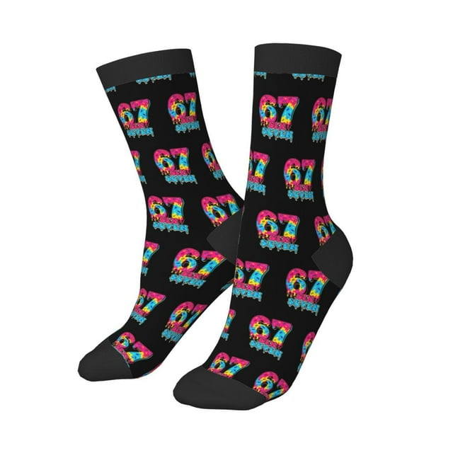 67 Shirt Chaussettes pour Jeunes Motif Design Athlétique Confortables pour Usage Quotidien