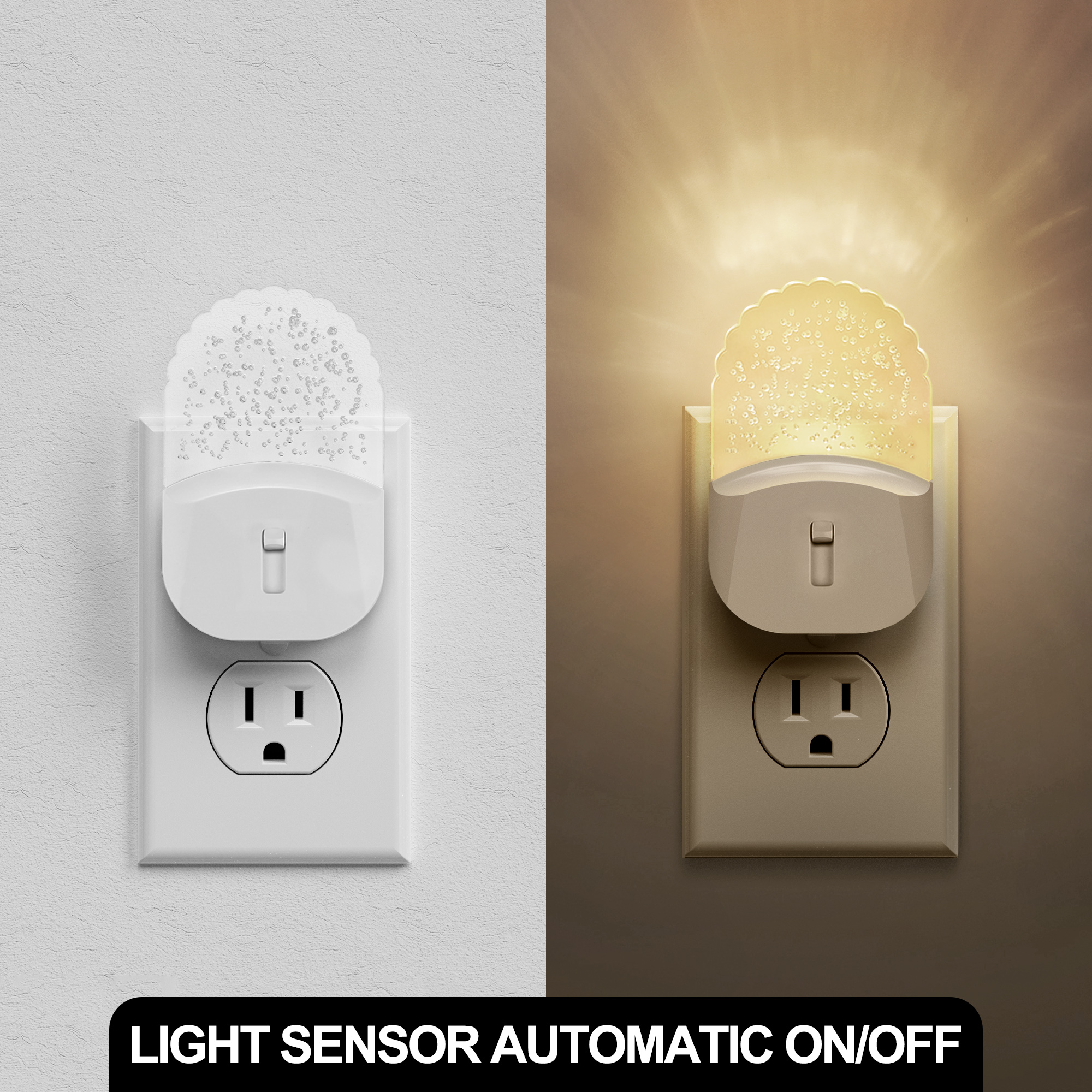 YANSUN LED Night Light, Baby Night Lights, 2 Pack, Plug in Night Light with Auto Dusk to Dawn Sensor, Adjustable Brightness Night Light for Kids, Baby, Nursery, Bedroom,Soft White 3000K