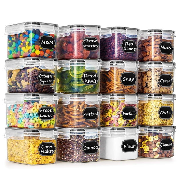 Set de recipientes de almacenamiento de cereales y alimentos secos Wildone 0,8 L x 16