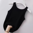 thumbnail image 1 of Chaleco sexy sin mangas para mujer, camisola de punto con cuello redondo, camiseta blanca y negra de Color puro, camiseta sin mangas ajustada de talla grande, 1 of 4