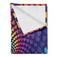 thumbnail image 2 of Colorful Soft Flannel Fleece Blanket, Whirlpool of Little Hearts in Rainbow Colors Retro Style Psychedelic Love Romance, Cozy Plush for Indoor and Outdoor Use, 60" x 80", Multicolor, by Ambesonne, 2 of 5