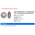 thumbnail image 2 of Front Left Brake Rotor - Compatible with 1999 - 2002 Mercedes-Benz E55 AMG 2000 2001, 2 of 2
