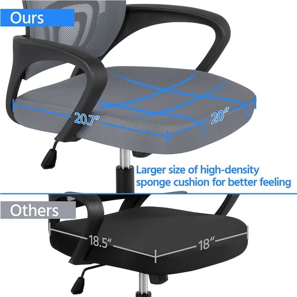 Adjustable Mesh Swivel Office Chair with Armrest Set of 2 Dark