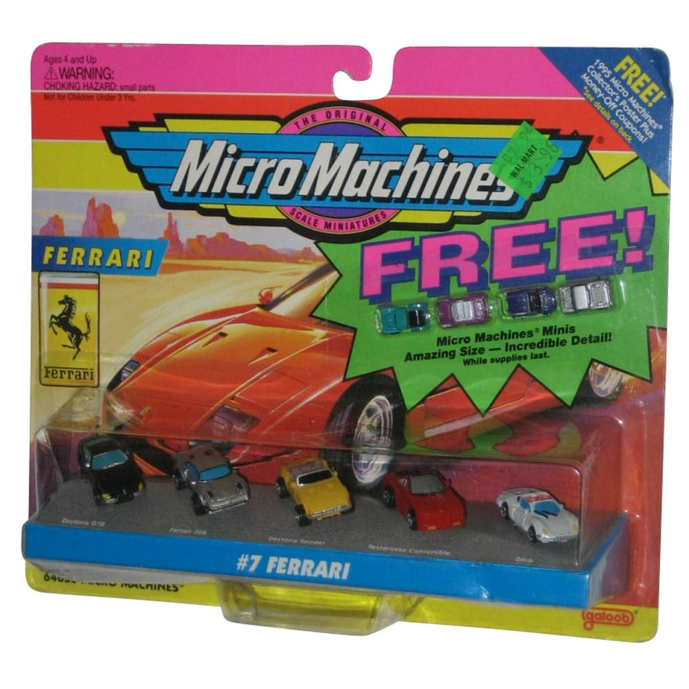 Micro Machines 7 Ferrari Vintage (1995) Galoob Mini Toy Car Set
