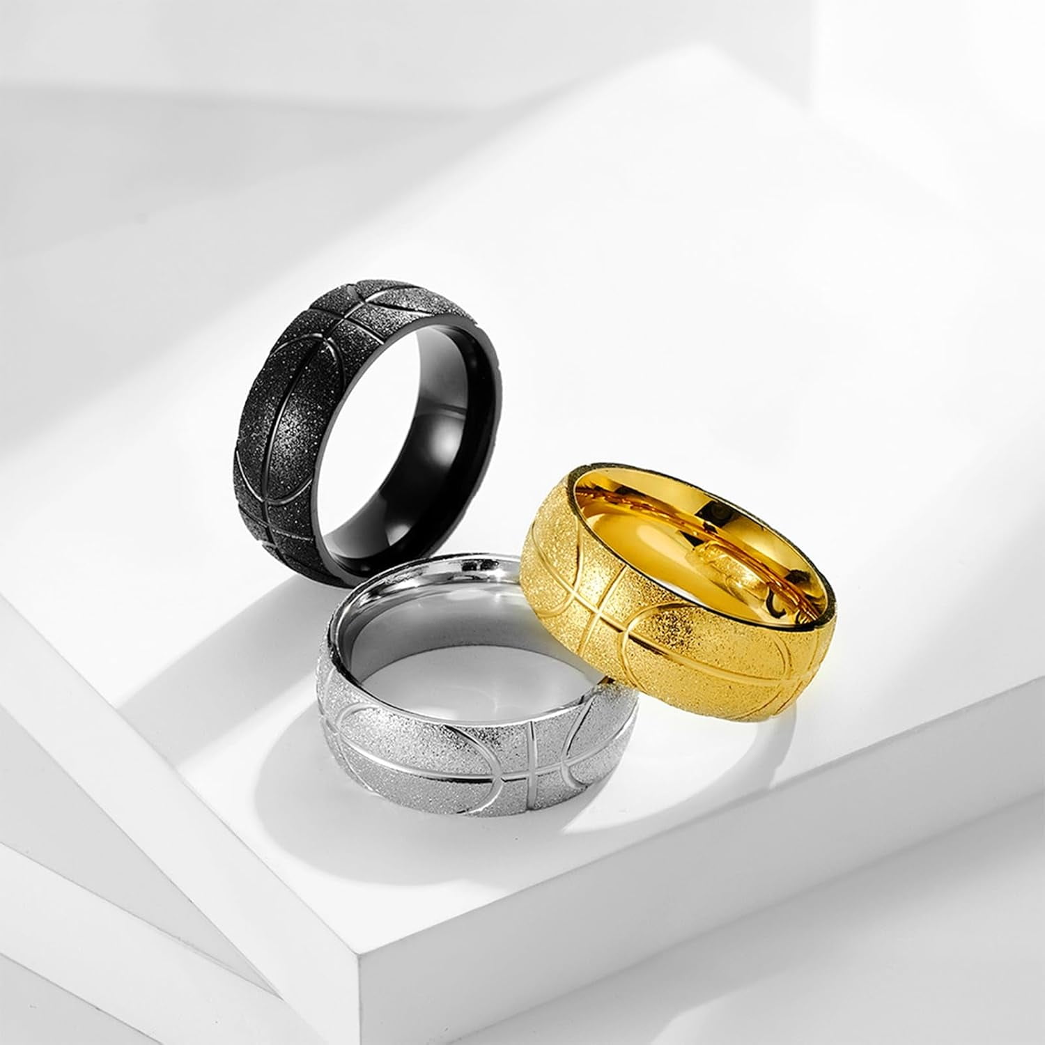 Stainless Steel Basketball Ring for Men - Basketball Sport Events Souvenir Gift for Men