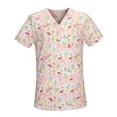thumbnail image 4 of Nursing Scrubs Tops Animal Printed Clothes Uniforms for Women Men Adults SPA Pink S, 4 of 8