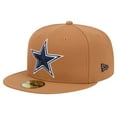 thumbnail image 3 of Men's New Era Brown Dallas Cowboys Color Pack Side Patch 59FIFTY Fitted Hat, 3 of 5