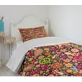 thumbnail image 4 of Ambesonne Colorful Quilted Bedspread Set 2 Pcs, Peace Love Joyful Vivid, Twin Size, Multicolor, 4 of 6