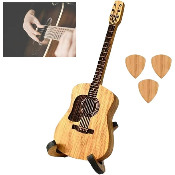 Emboadlie Caja de púas de guitarra acústica de madera, Caja de púas de guitarra acústica de madera, Caja de púas de guitarra acústica de madera Majoritye, Soporte para púas de guitarra, Púa de guitarr